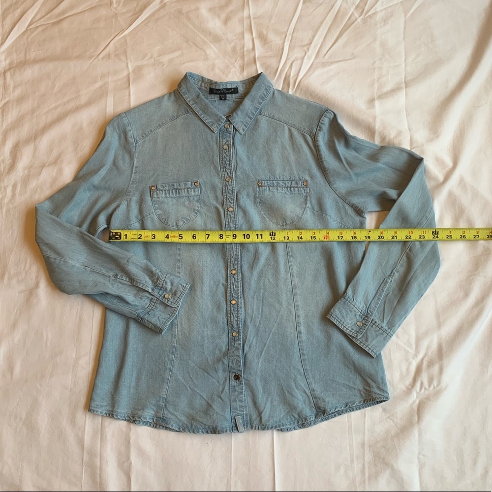 Chambray button-up shirt